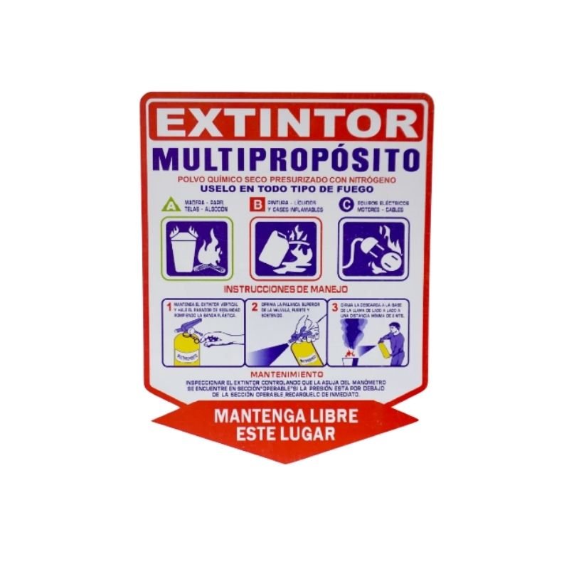SEÑAL EXTINTOR MULTIPROPOSITO SOLKAFLAN ABC