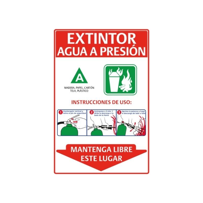 SEÑAL EXTINTOR AGUA A PRESION A