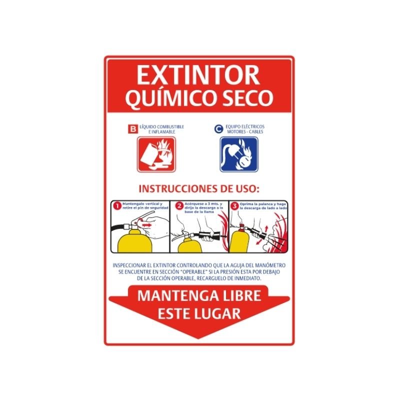 SEÑAL EXTINTOR POLVO QUIMICO SECO BC