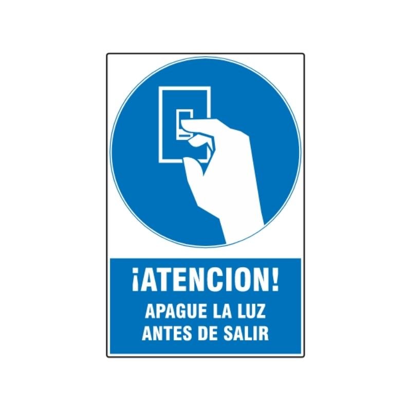 SEÑAL ISO 3864 ATENCION APAGUE LA LUZ ANTES DE SALIR