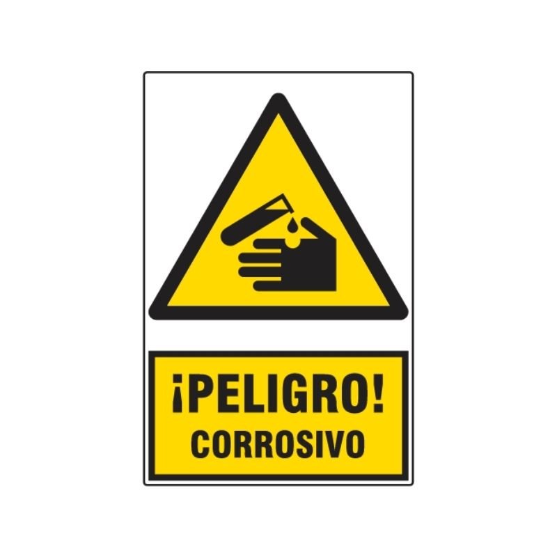 SEÑAL ISO 3864 PELIGRO CORROSIVO