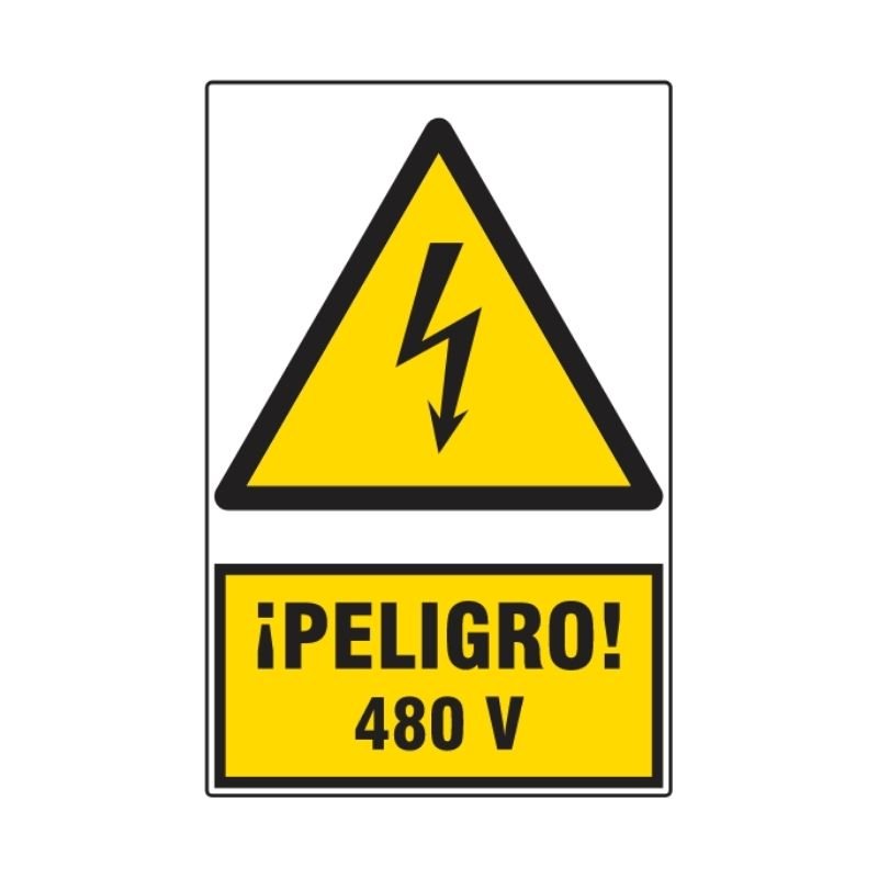SEÑAL ISO 3864 PELIGRO 480 V