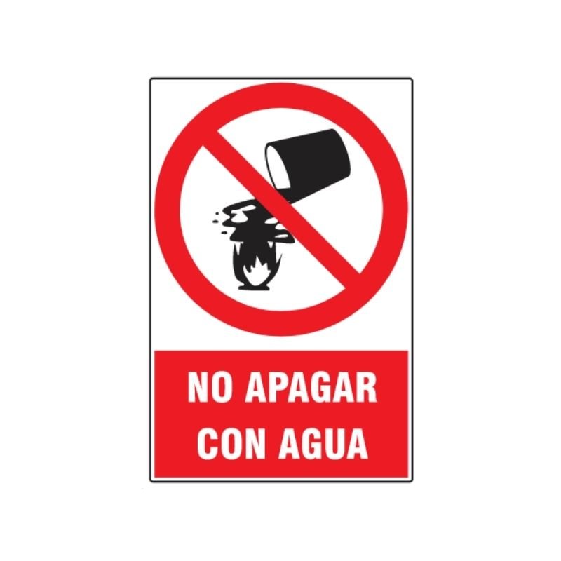 SEÑAL ISO 3864 NO APAGAR CON AGUA