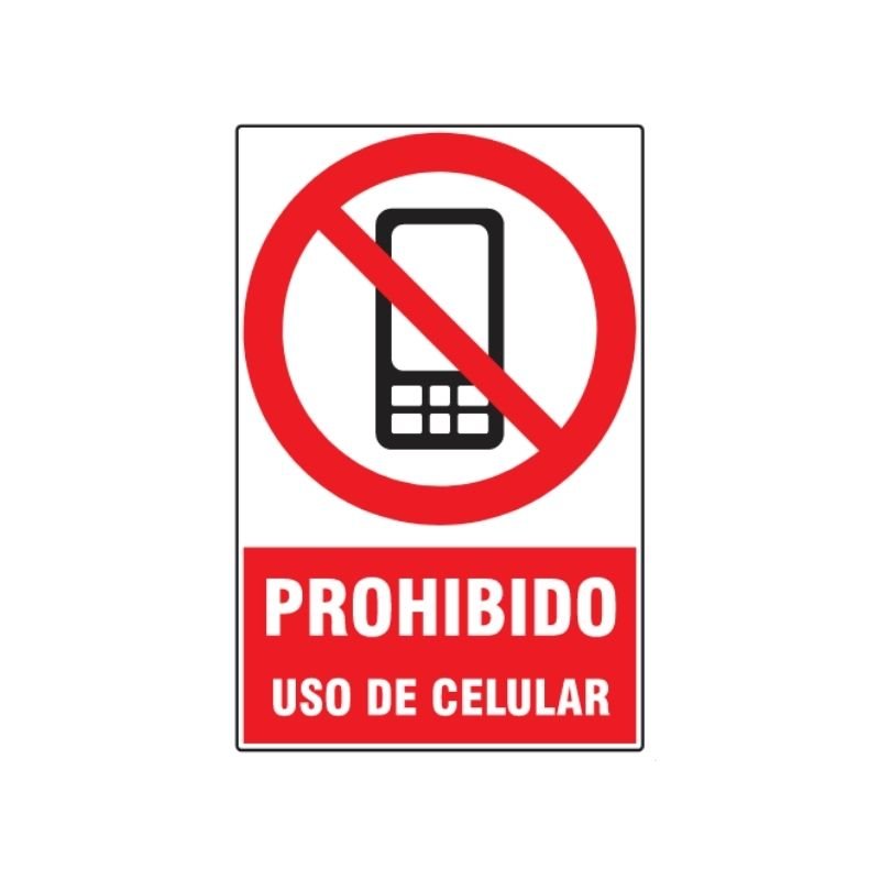 SEÑAL ISO 3864 PROHIBIDO USO DE CELULAR