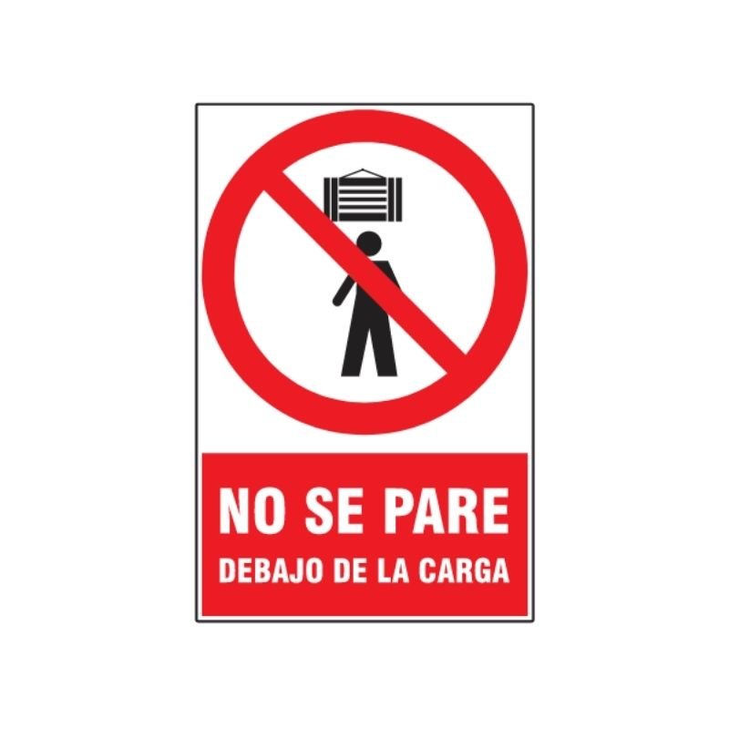 SEÑAL ISO 3864 NO SE PARE DEBAJO DE LA CARGA